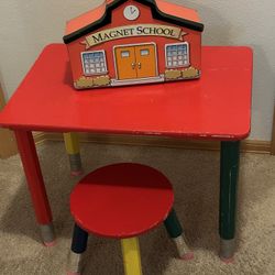 Magnet School Schoolhouse , Desk And Chair Included. 