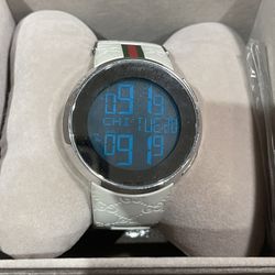 I-GUCCI Quartz Digital-Analog Rubber White Green Red 4.4 x 4.5 cm Wristwatch