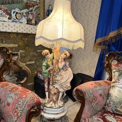 Italian Capodimonte Floor Lamp 60in Tall 