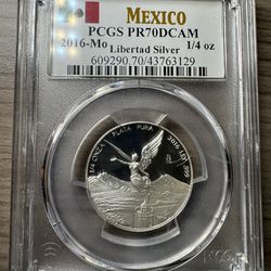 2016 1/4oz Silver Mexican libertad PR70