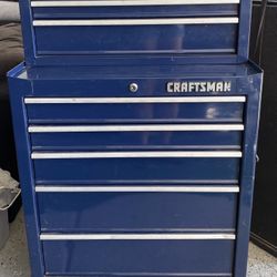 Blue Craftsman Tool Box Set On Wheels