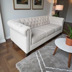 Gray Tufted Chesterfield Sofa Couch