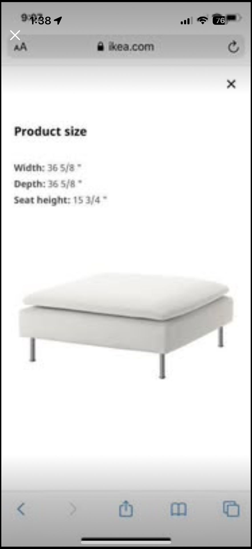IKEA SODERHAMN corner and ottoman