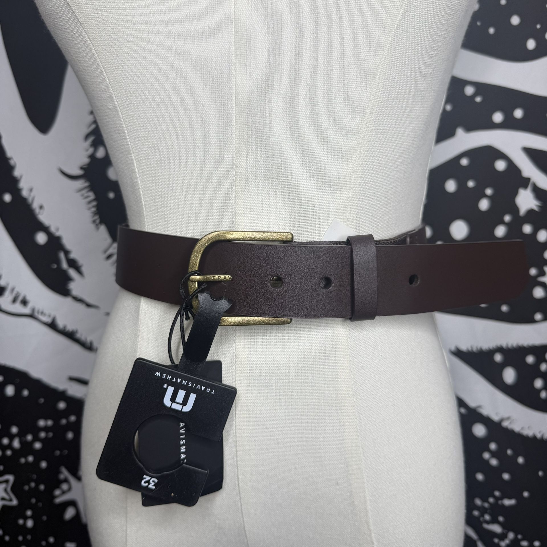 Travis Mathew Women's Brown Belt with Gold Buckle