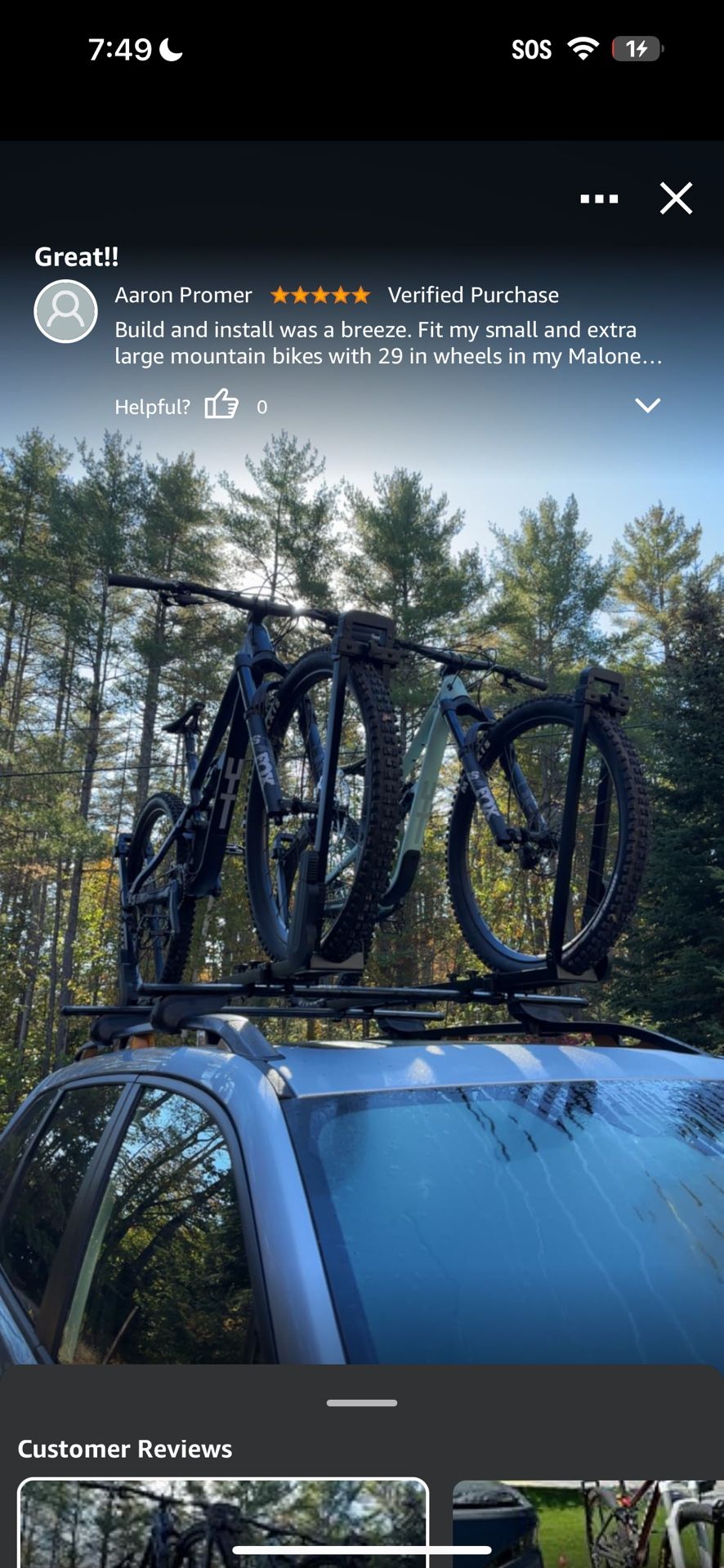 Brand New In Box Rooftop Bike Rack (for Two Bikes)