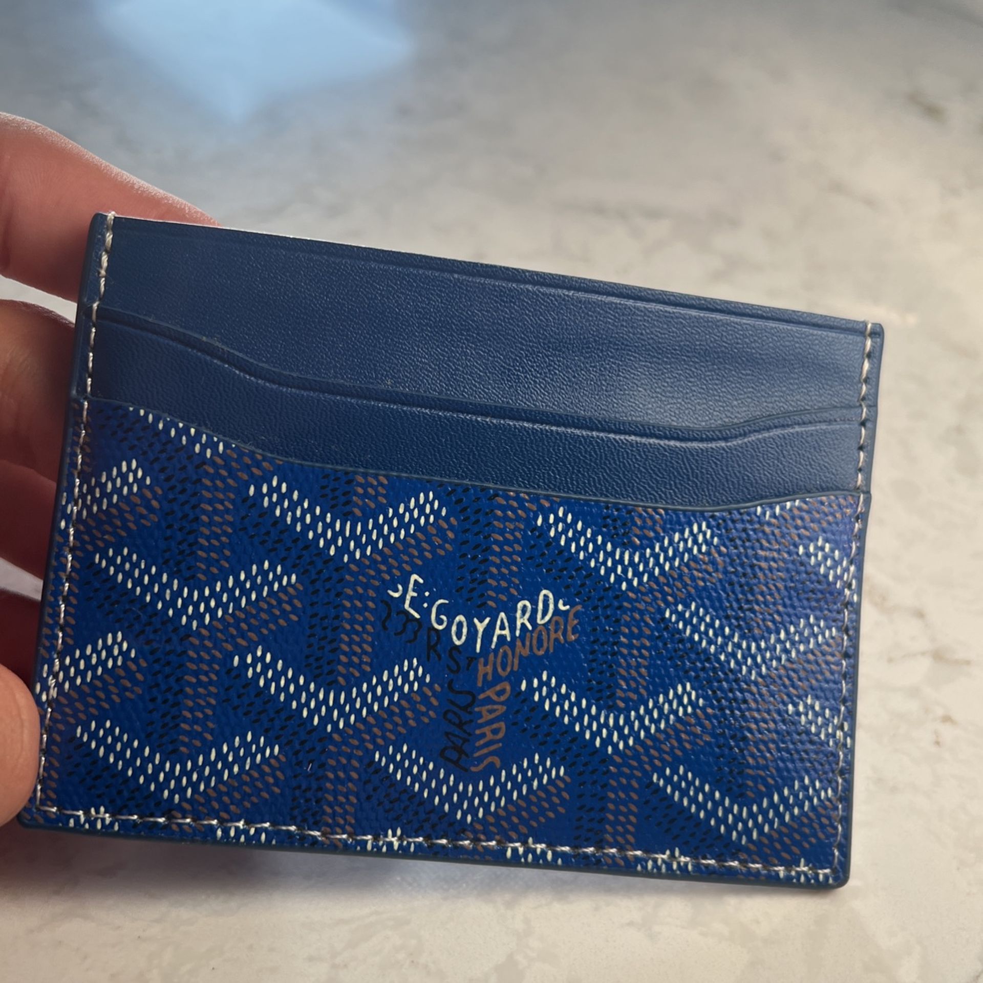 navy blue goyard card holder