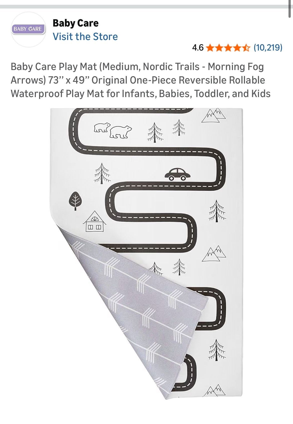 Babycare Baby Playmat Nordic Trail Fog Arrows 73 X 49