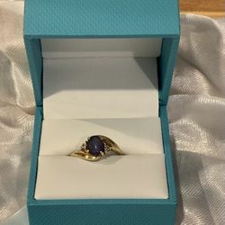 Amethyst & Diamond Ring