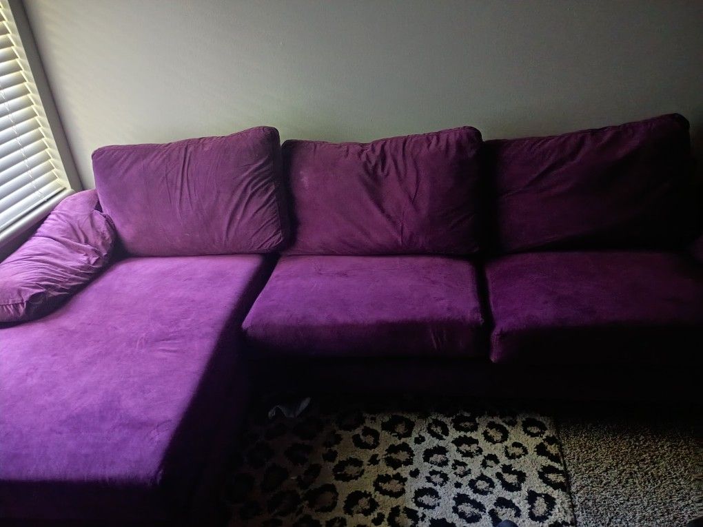 Beautiful Lavender Suede Couch