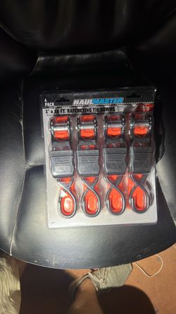 HaulMaster 1" x 15 Ft Ratcheting Tie Downs 4-Pack