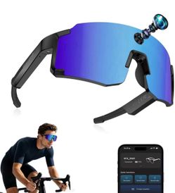 AI Smart Sunglasses with 4K Camera and Real-Time Translation (Black) AI Voice Assistant, Hiking & Cycling Use, Real-Time Translation, 4K Camera
