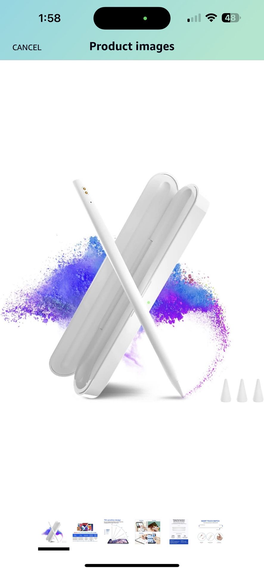 Stylus Pen for iPad with Charging Case Palm Rejection Stylus Pen Compatible with Apple iPad Pro 11 & 12.9 inch, iPad 9th/8th/7th/6th Gen, iPad Air 4th