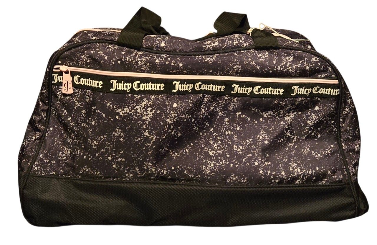 NWT Juicy Couture Black and White Rolling Duffel Bag