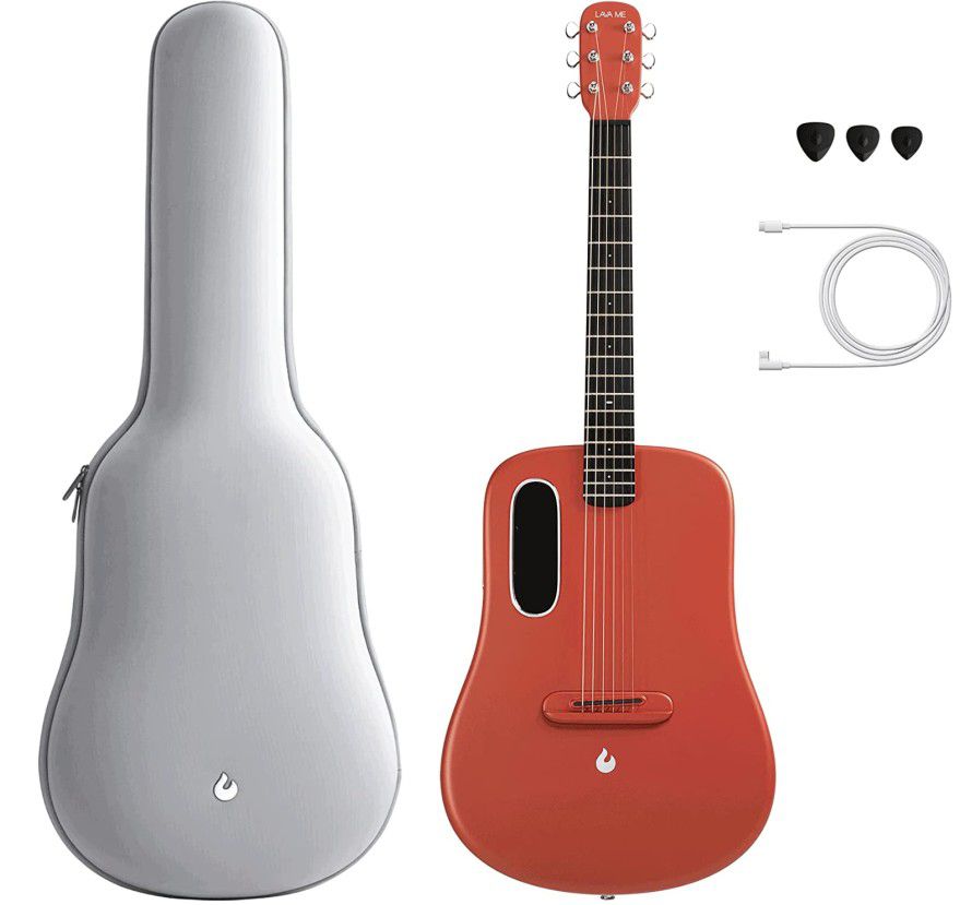 Lava Me 3 Smart Guitar with Hilava Touchscreen (Red 38") (Free Spacebag & Picks Included)