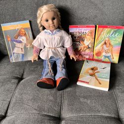American Girl Doll Julie With 4 Books 
