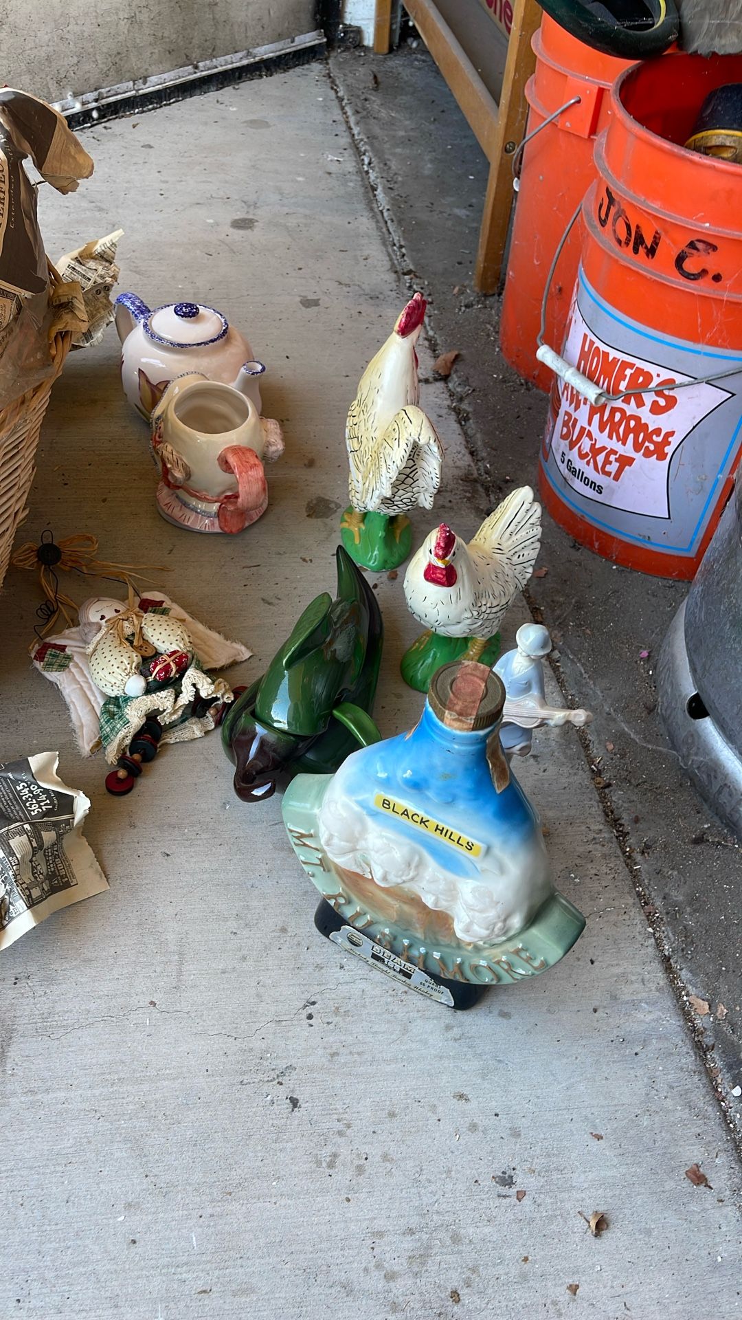 Mystery Basket Of Random Glassware And Ceramics.