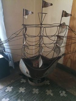 Candle holder Spanish ship