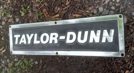 Authentic "Taylor Dunn" Auto Emblem/Logo