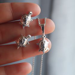 Set De Tortugueras Movibles Plata 925