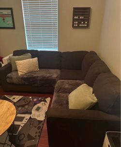 Charcoal grey sectional couch