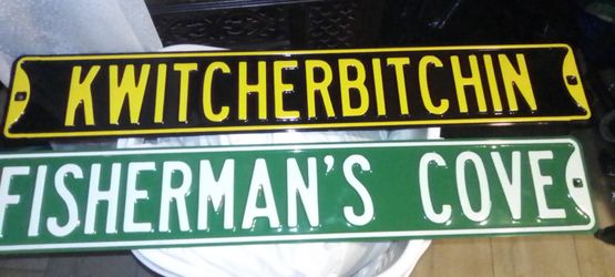 Novelty Metal Street Signs Set of 2