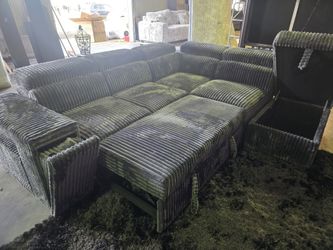 Brand New Byers Market 3pc Sleeper Sectional W Storage Ottoman and USB/Cupholders (BRAND NEW IN BOX)