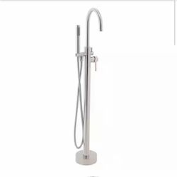 Shop AKDY 1-Handle Freestanding Floor Mount Tub Faucet Bathtub Filler with Hand Shower in Brush Nickel