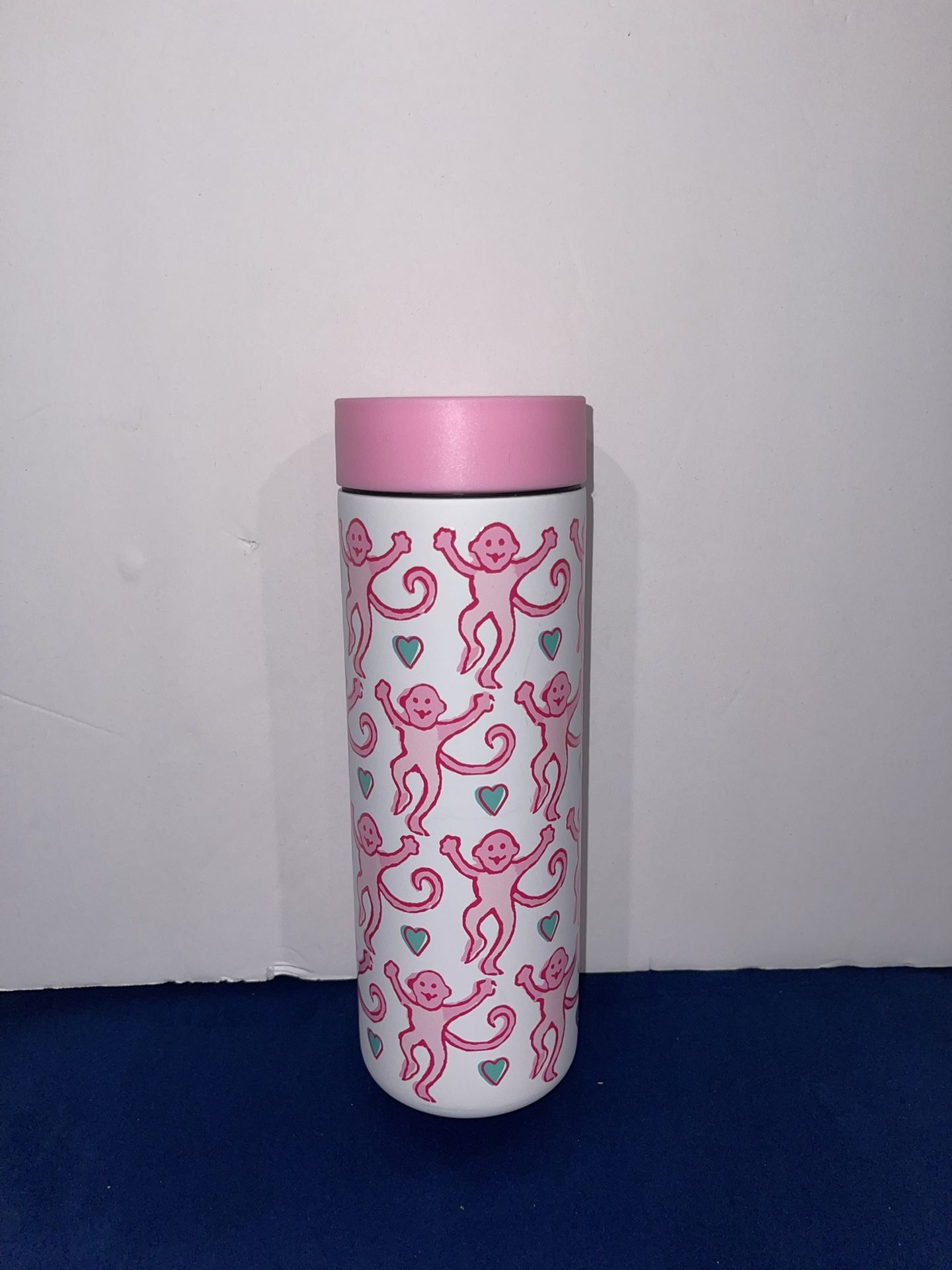 Starbucks X Roller Rabbit 16oz Stainless Steel Tumbler Pink Holiday Hot Cup