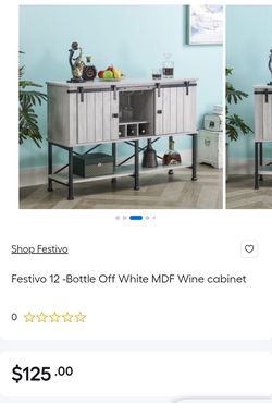 Festivo 12-Bottle Off White Wine Cabinet