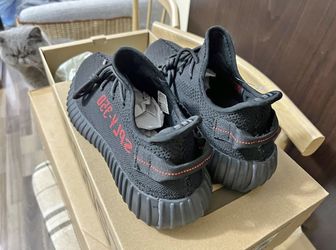 Yeezy 350 Black And Red 