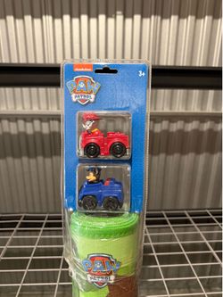 NEW Paw Patrol - Floor Playmat & 2 Toy Cars, 47” x 61", 2 Character Vehicles, Durable EVA Foam Mat, Portable