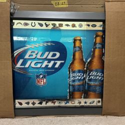 Brand New - Budweiser / Bud Light NFL Football Collectors Mirror 29.5×24.5
