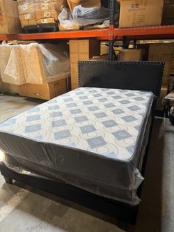Queen Bed Frame with Mattress Set
