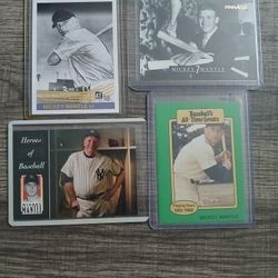 4 Mickey Mantle Baseball Cards