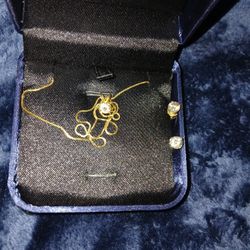 Diamond Necklace And Earrings 