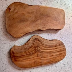 Pair of 2 Solid Wood Teak Cheeseboards