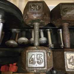 Single 45lb Metal Hex Dumbbell--