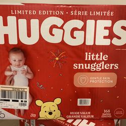 New Sz 1 Huggies Little Snugglers Baby Diapers 168 Diapers
