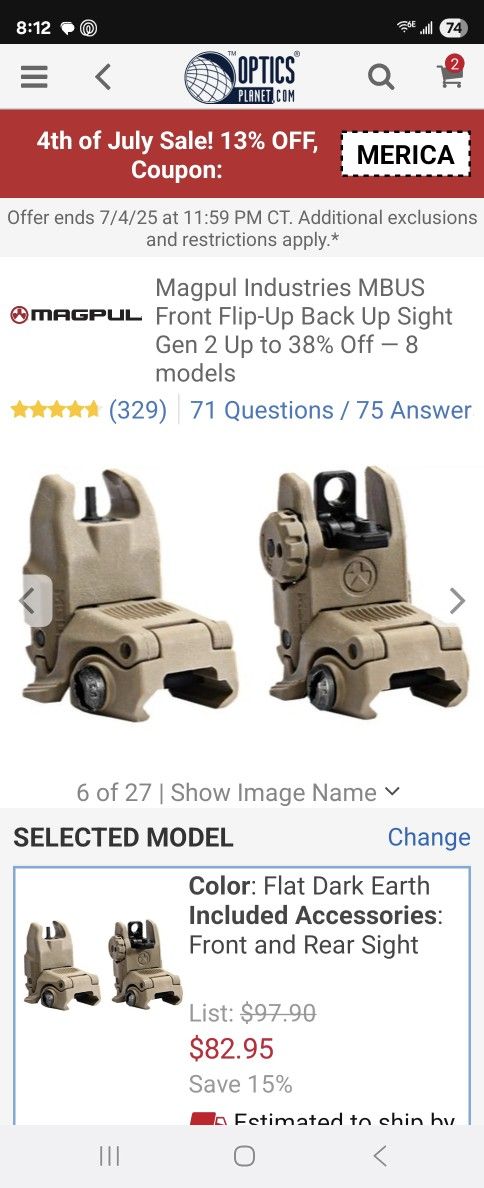 Magpul Front And Rear Sights