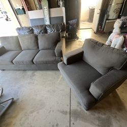 Space Grey 7x3ft Couch + 38-Inch Single Couch