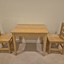 Handmade Solid Wood Kids’ Table & Chair Set – Never Used