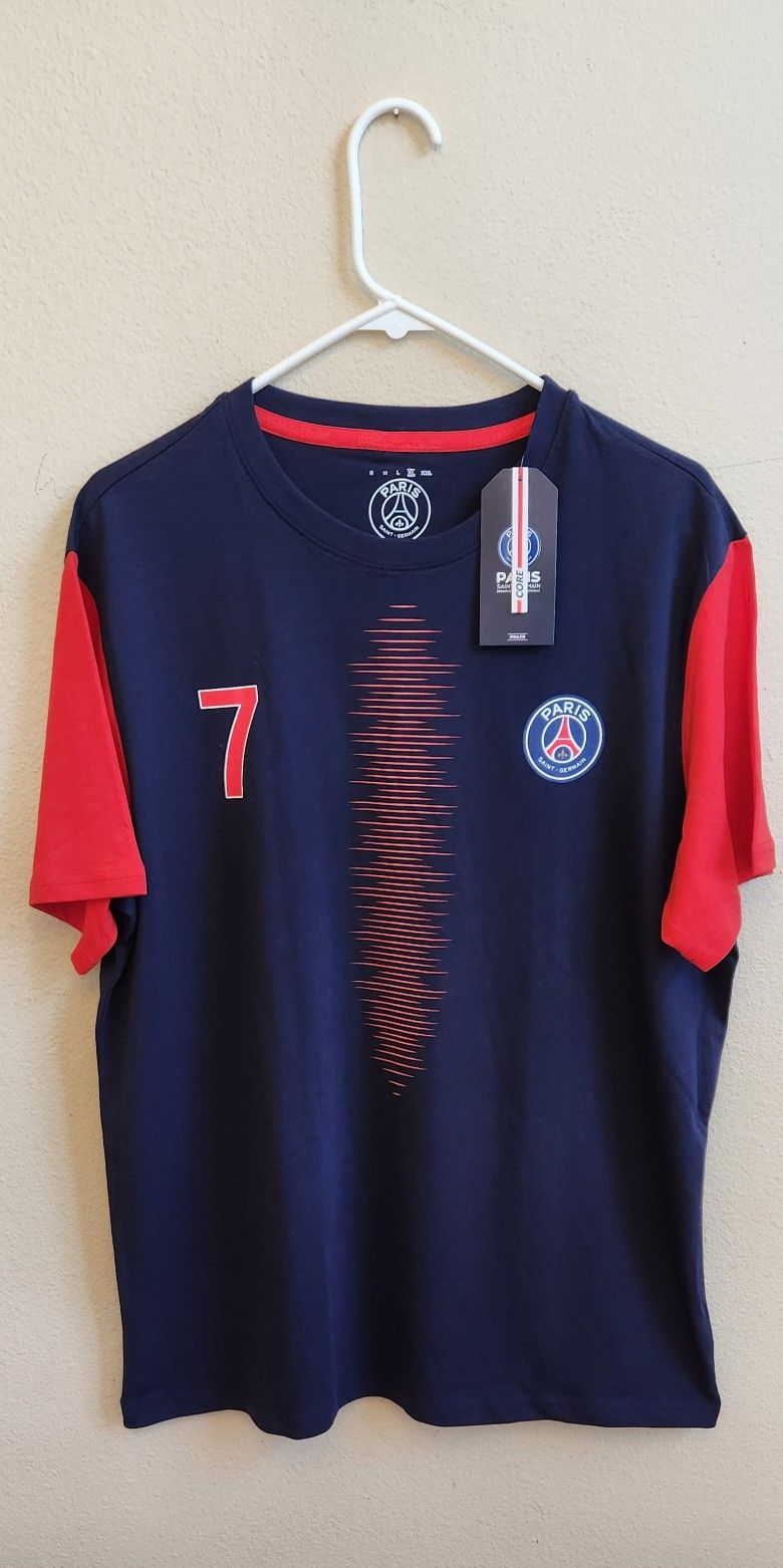 Kylian Mbappe #7 Paris Saint-Germain Jersey T-Shirt Soccer Football Size XL