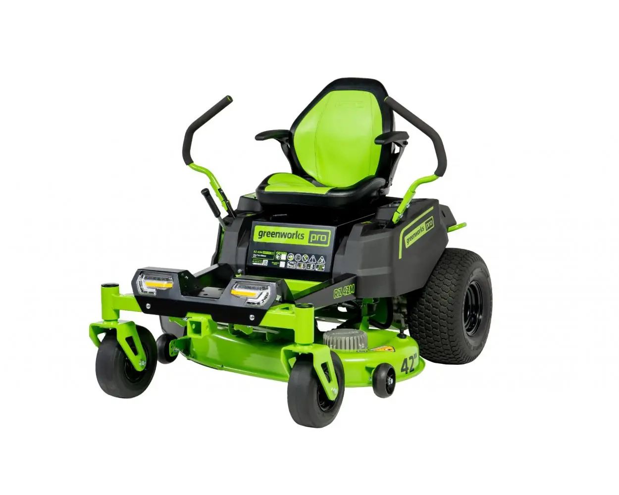 Greenworks 42" 82V CrossoverZ Residential Ride-On Zero Turn Mower 6-in-Parallel w/ (6) 5.0 Ah Batteries & (3) 10A Dual Port Chargers