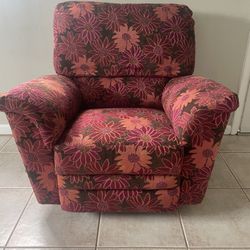 Pink Flower-Themed Recliner
