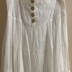 New White Tiered Maxi Skirt by Kings Road