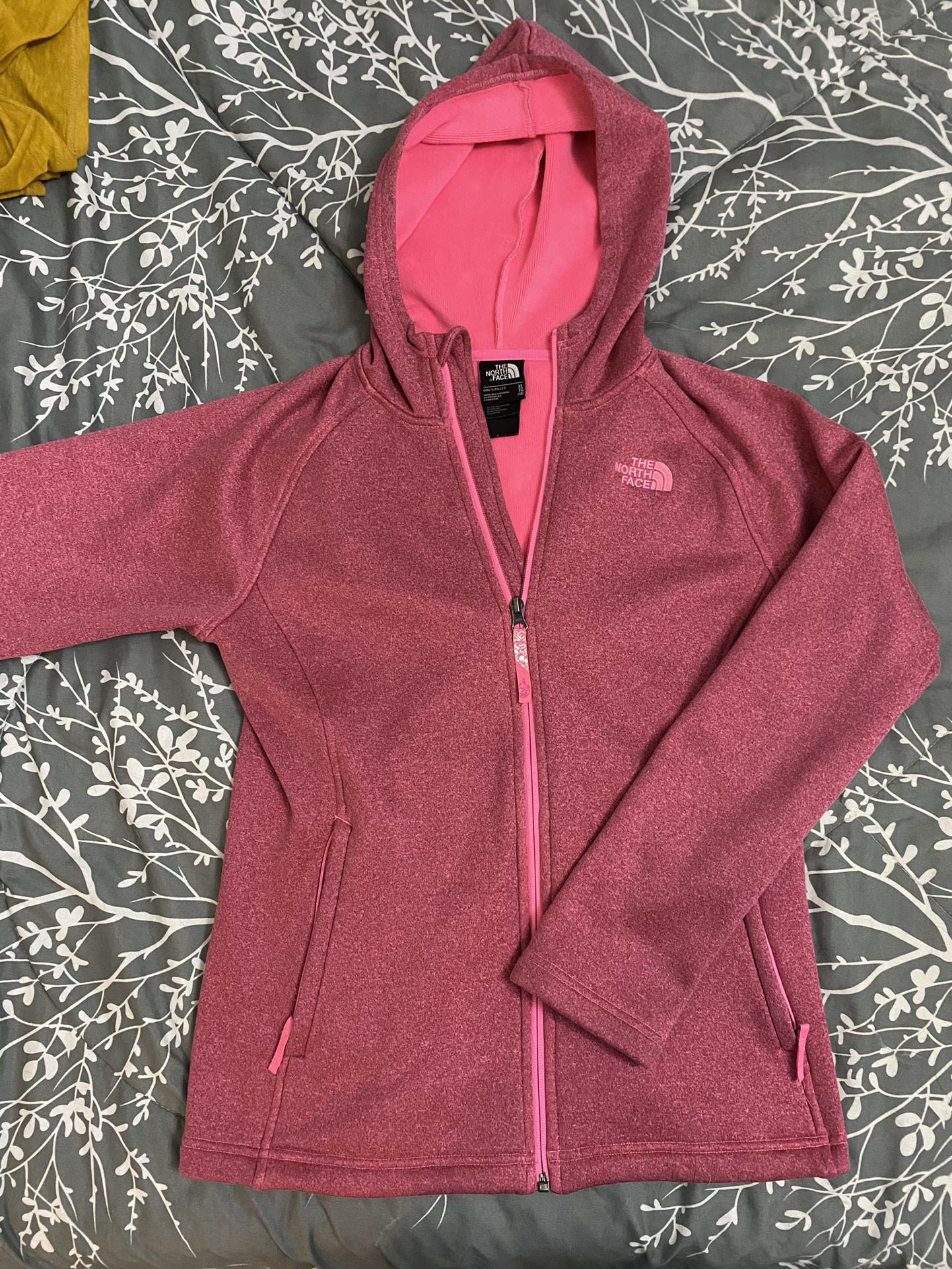 North Face Girl’s XL Zip-Up Pink Hoodie