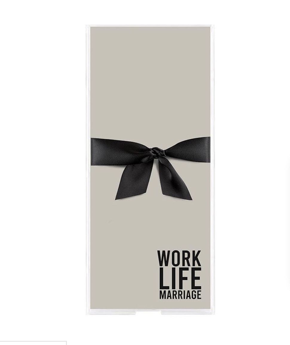 Rectangle Notepaper with Acrylic Tray - Work Life Marriage, NEW
