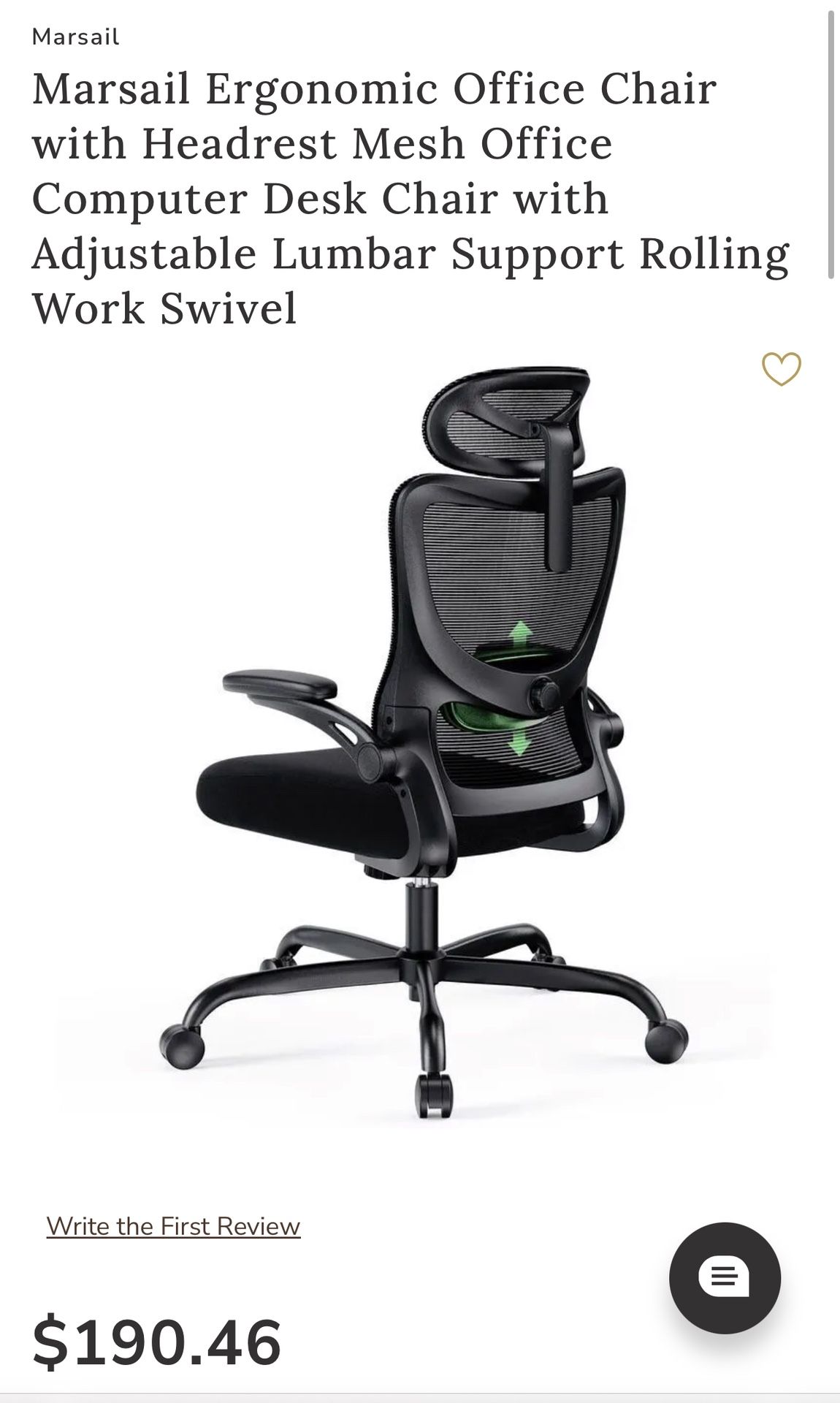 Office Ergonomic Chair With Lumbar Support.
