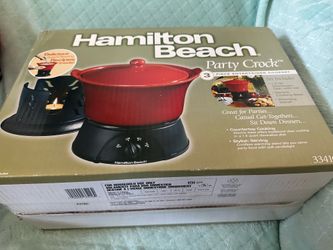 Hamilton Beach Party Crock 3-Piece Cookset Slow Cooker Warmer