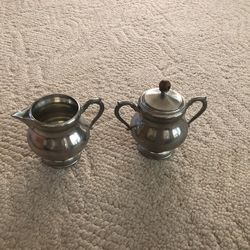 Royal Holland Pewter Daalderop Creamer and Sugar Set
